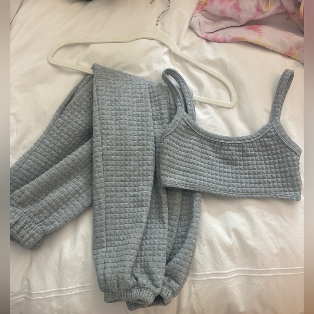 Princess Polly Light Gray Quilted Set